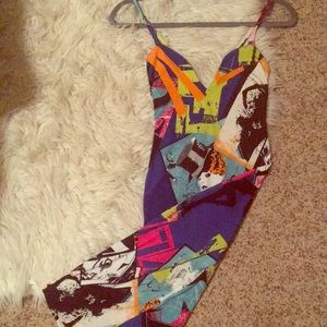 Stretch fit print dress